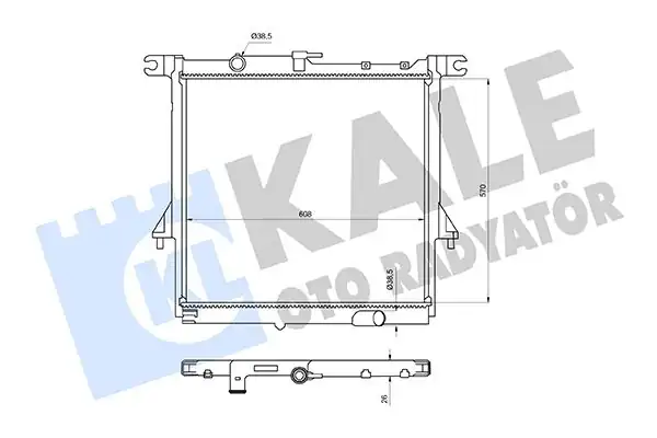 KALE 363235 | Su Radyatörü Isuzu D Max 1 9 Ddı 19 M-T Brazing 570x608x26