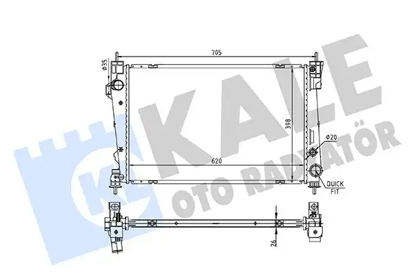 Kale Radyatör 353680 Su Radyatörü Brazing Alfa Romeo Giulietta 940 1 6jtdm 10 Ac Nac M-T 620 398x26