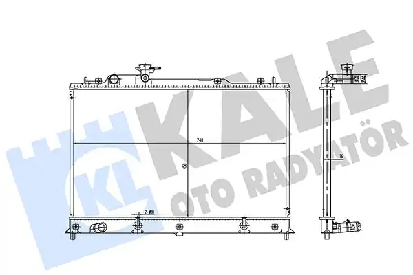 Kale Radyatör 361490 Su Radyatörü Mazda Cx 7 Er 2 3 Mzr 06 14 A-T Brazing450 748x16