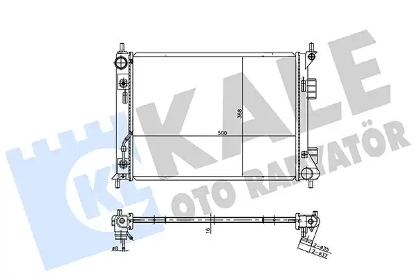 Kale Radyatör 362205 Su Radyatörü Brazing Hyundai İx20 1 6 10 19 Kia Venga 1 4 1 6 Cvvt 10 A-T 500 368x16