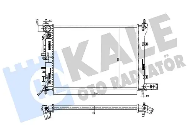 Kale Radyatör 361480 Su Radyatörü Hyundai Solarıs 1 6 17 Kia Rio IV A-T Mekanik500 378x23