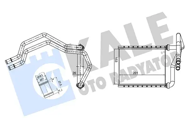 Kale Radyatör 360870 Toyota Camry Xv40 06 Xv50 11 Lexus Es Rx 10 Borulu Brazing Al Al153 201x26 Kalorifer Radyatörü