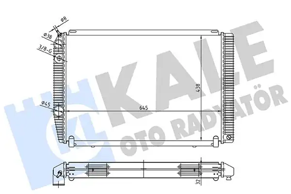 Kale Radyatör 361710 Uaz Patriot 3163 31631 M-T Brazing645 438x32 Su Radyatörü