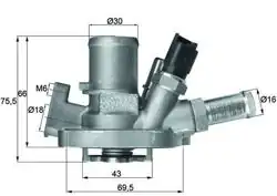 MAHLE TI15180 | Termostat Metal Gövdelı Müsürlü Fiat Egea/Punto Evo/500/500L/500X 1.4-1.6