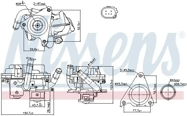 NISSENS 98379 | Egr Valfi VW Golf 16 Polo 18 Audi A3 17 A4 16 Seat Leon 16 Skoda Octavia 13