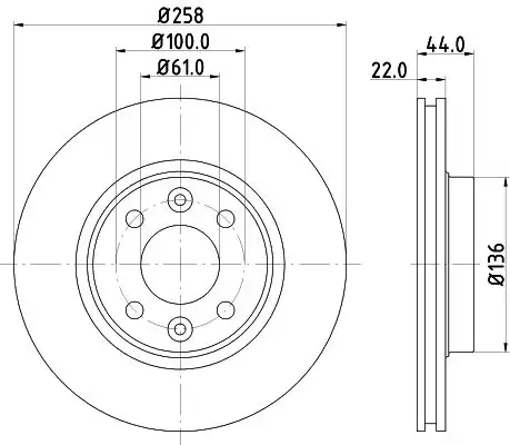 HELLA PAGID 8DD 355 119-461 | Fren Diski W453 Ön