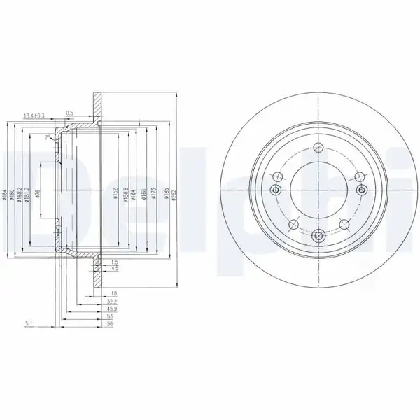 DELPHI BG4082C | Fren Diski Arka Düz 262 5 Hyundai İ30 08 11 İx35 11 13 Kia Ceed 08 11 Spoartage 11 13