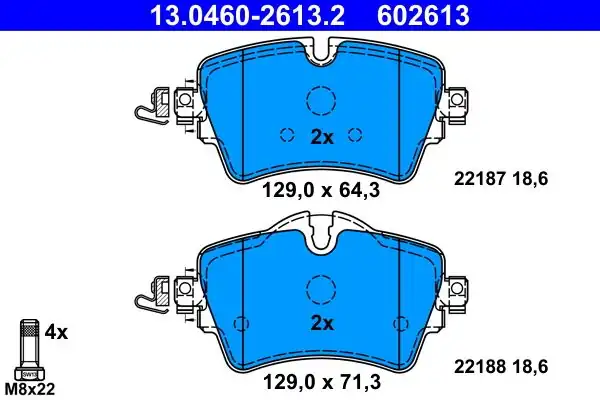 ATE 130460-26132 | Fren Balatası Ön BMW F45 F46 Mini F55 F56 F57