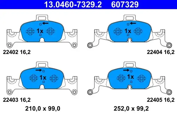 ATE 13 0460-7329 2 | Ön Fren Balatası Audi A4 A5 Q5 1.4 TFSI 2.0 TFSI 2.0 TDI 15 >