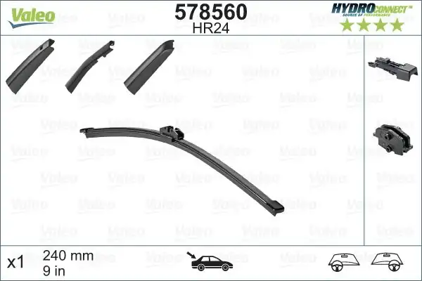 Valeo 578560 Silgi Süpürgesi Arka 24cm Mercedes A Class W176 Citroen C4 Cactus 2014