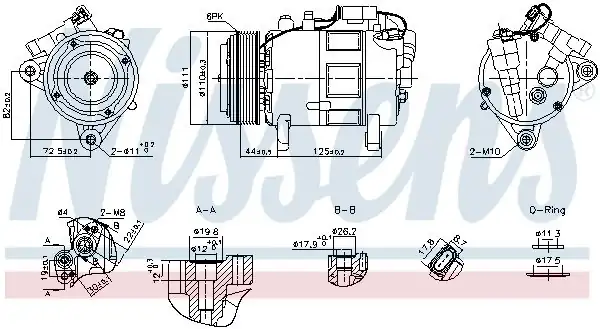 NISSENS 891148 | Klima Kompresörü F 40 44 45 46 48 F 54 55 56 57 60