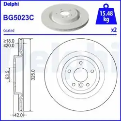 DELPHI BG5023C | Fren Diski Arka Jaguar Xf X260 / 05-Takım