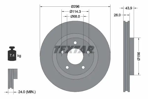 TEXTAR 92167405 | Fren Diski Juke X Traıl 1 6 2 0 2 5 07 Ön 2 Adet