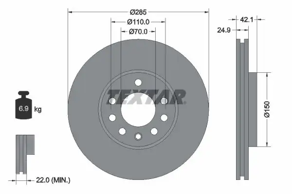 TEXTAR 92118705 | Fren Diski Opel Vectra C Ön 2 Adet