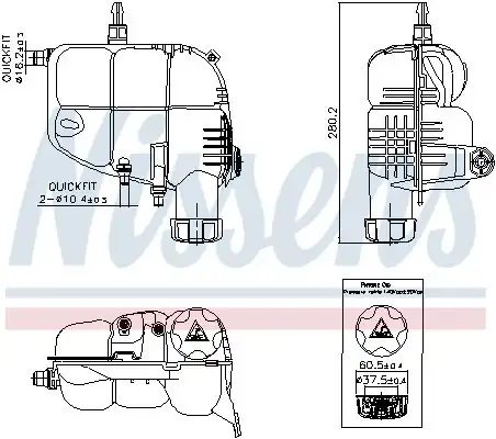 NISSENS 996185 | Rad. Su Deposu Bmw B38 B46 B48 F39 F40 F45 F48 Mini F54 F60
