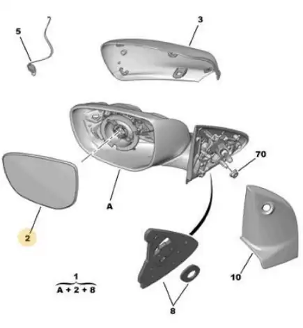 MOPAR Psa 1609064380 Peugeot 301 Citroen C Elysee Sağ Dış Dikiz Ayna Mekanik Sensörlü