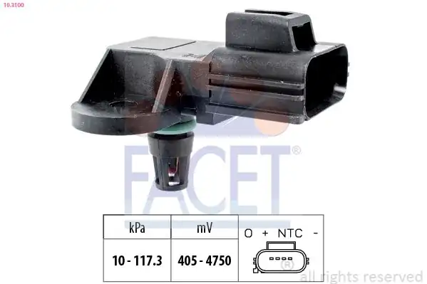 FACET 10-3100 | Map Sensörü Mondeo II Benzinli Volvo C30 S40 II S80 II V50 V70 III 1 8 2 0 01 12