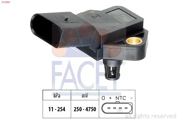 FACET 10-3083 | Map Basınç Sensörü 1 2 1 4 1 9 Beetle Caddy Eos Golf CAXA CBZB 09