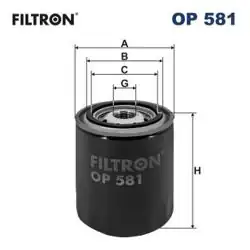FILTRON OP581 | Yağ Filtresi Almera Primera 1.6 P11 1996 2001 D22 Pıckup 1998 2005 Vanetta 1996 2001