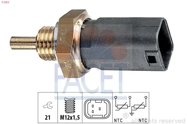 FACET 7-3252 | Hararet Müşürü Duster Logan Sandero Clio Kangoo Laguna Megane Scenic Thalia Master 1 2 2 5 3 Fişli
