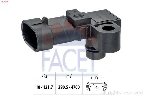 FACET 10-3196 | Emme Manifold Basınç Sensörü Opel Astra H Zafira B Cruze Insignia Z16xep Z16xer A16xer A18xer