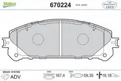 VALEO 670224 | Fren Balata Ön Toyota Rav4 2.2 4 Awd 2.5 Hybrid Lexus Rx350 450H