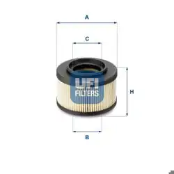 UFI 26.013.00 | Mazot Filtresi Voyager III 2.5 Crd G-Class W461 W463 01>