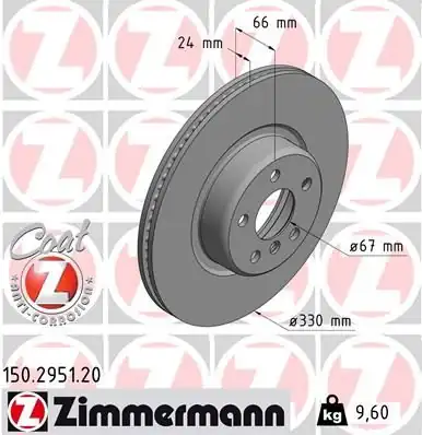 ZİMMERMAN 150-2951-20 | Bmw G30 G01 Ön Disk Adet 34116860907 1 Adet