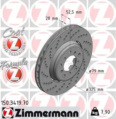 ZİMMERMAN 150-3419-70 | Bmw E46 M3 Ön Fren Disk Sol 34112282801 1 Adet
