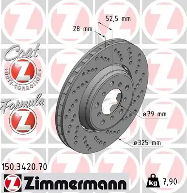 ZİMMERMAN 150-3420-70 | Bmw E46 M3 Ön Fren Disk Sağ 34112282802 1 Adet