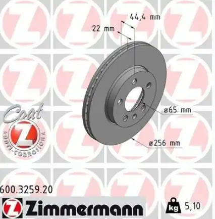 Zimmermann 600 3259 20 VW Polo A1 Ibiza Kamiq Scala 2017 Fren Diski Ön 2q0615301g 2 Adet