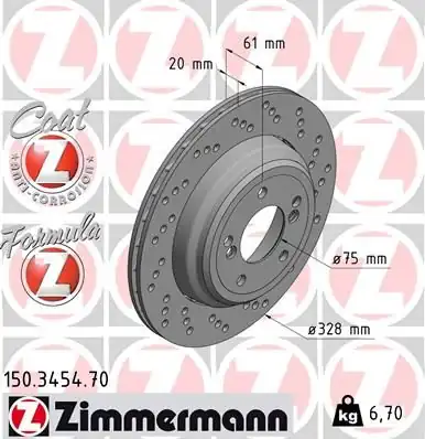 ZİMMERMAN 150-3454-70 | Bmw E46 M3 Arka Disk Sağ 34212282304 1 Adet 1904076