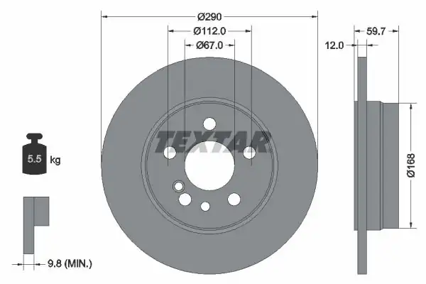 TEXTAR 92056900 | Fren Diski Arka W140 M104 91 98 2 Adet