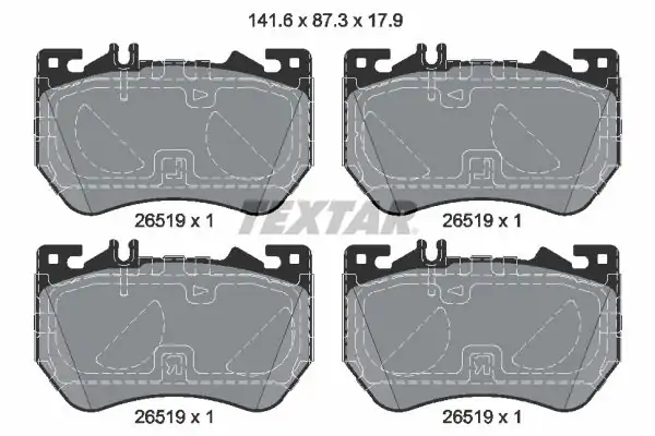 TEXTAR 2651901 | Fren Balatası 206 Ön 4 Matic Hazirlik Asamasinda