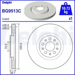 DELPHI BG9513C | Fren Diski (Tekli Paket)-Boyalı, Delikli