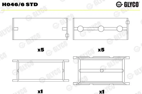 GLYCO H046-6STD | Ana Yatak Volvo S40 II 2 4 S70 V70 C70 S60 S80 5 Silinidir
