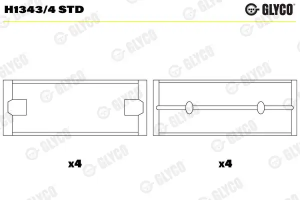 GLYCO H1343-4STD | Ana Yatak 8 Std VW Polo 01 14 Seat Ibiza 02 Skoda Fabia 01 14 Azq Bme Bzg CGPA Cgpb