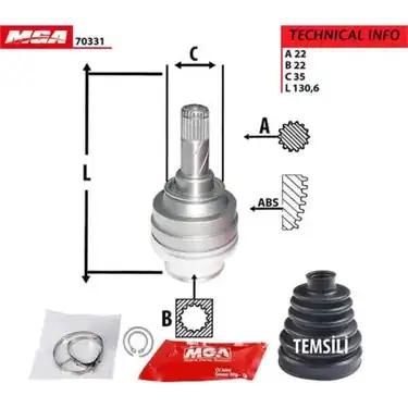 MGA 70331 | Aks Kafası İç Opel Astra F 91 98 1 4i 1 6i Corsa B