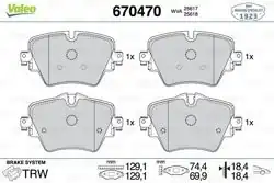 VALEO 670470 | Fren Balata Ön 14-2-Seri (F45-F46) 5-Seri (F90-G30-G31) X1-X2-X3-X4-Mini Cooper