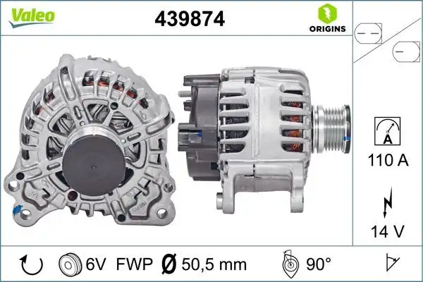 Valeo 439874 Alternatör 14v 110a VW Golf VII Tiguan T Roc A1 Ateca Leon Toledo Kodiaq Rapid Yeti 13