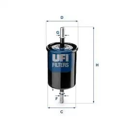 UFI 31.843.00 | Filtre Benzin-(Chevrolet Lacetti 04 / 10 / Spark 05 / 10 / Rezzo 05 / 10 / Evanda 05 / 10)