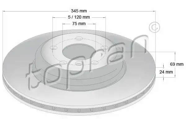 TOPRAN 502241 | Fren Diski Bmw F 01 02 07 10 Arka 525 530 740 D Tek 2 Adet
