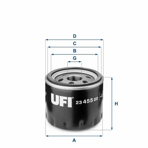 Ufi Filtre 23 455 00 Yağ Filtresi Bravo 07 Doblo 05 1 9 Multijet Marea 1 9 JTD 01 Stilo 1 9 JTD Multijet 03
