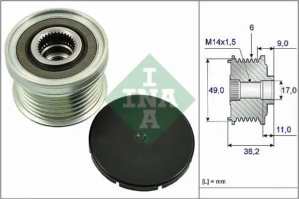 İna 535036110 Bmw F20 F21 F30 F31 F22 N13 1 16i 1 18i 1 20i 3 16i 3 18i Alternatör Şarj Dmo Kasnağı 63444