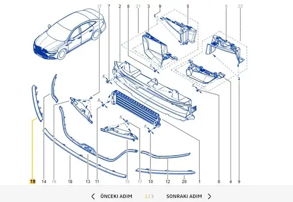 Renault Talisman 2015 Ön Tampon Sağ Alt Çıtası Mais Marka