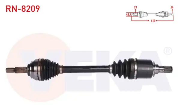 Veka RN 8209 Renault Clio IV 1 5 dCi A T Sol Aks Komple 610 mm 2012