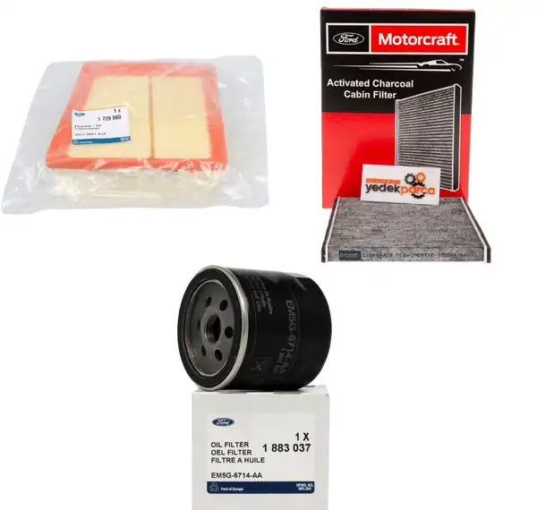 Ford Fiesta 2008-2012 1.0 Ecoboost Periyodik Yağ Bakım Filtre Seti Orjinal