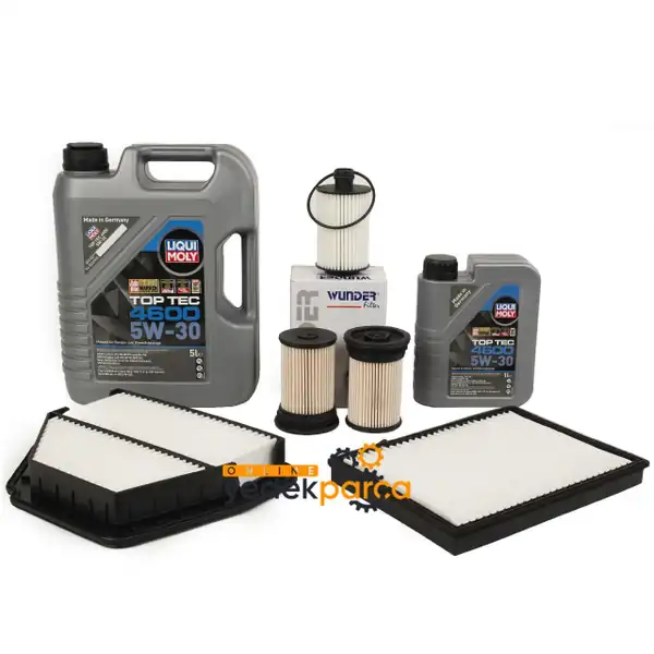 Chevrolet Captiva C140 Dizel Periyodik Bakım Seti LIQUI MOLY 4600 6 LT Motor Yağlı Mazot Filtresi Uzun Tip