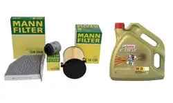 Volskwagen Jetta 1.4 TSI 122 BG (CAX) Filtre Seti (Yakıt Hariç) Castrol 5W-30 LL 4 Litre Yağlı Mann Marka