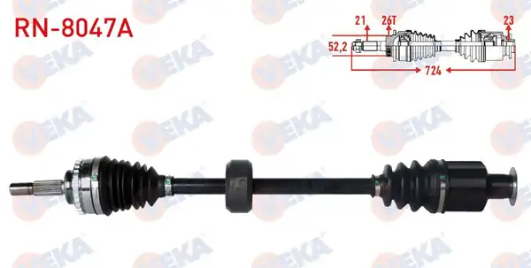 VEKA RN8047A | Renault Symbol 2006 2008 1 5 dCi Sağ Aks Komple